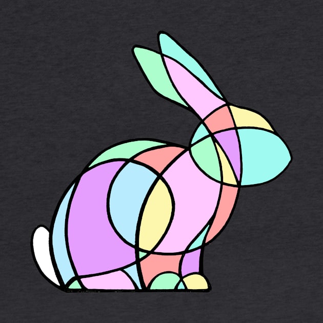 Rainbow stained glass rabbit by WatershipBound